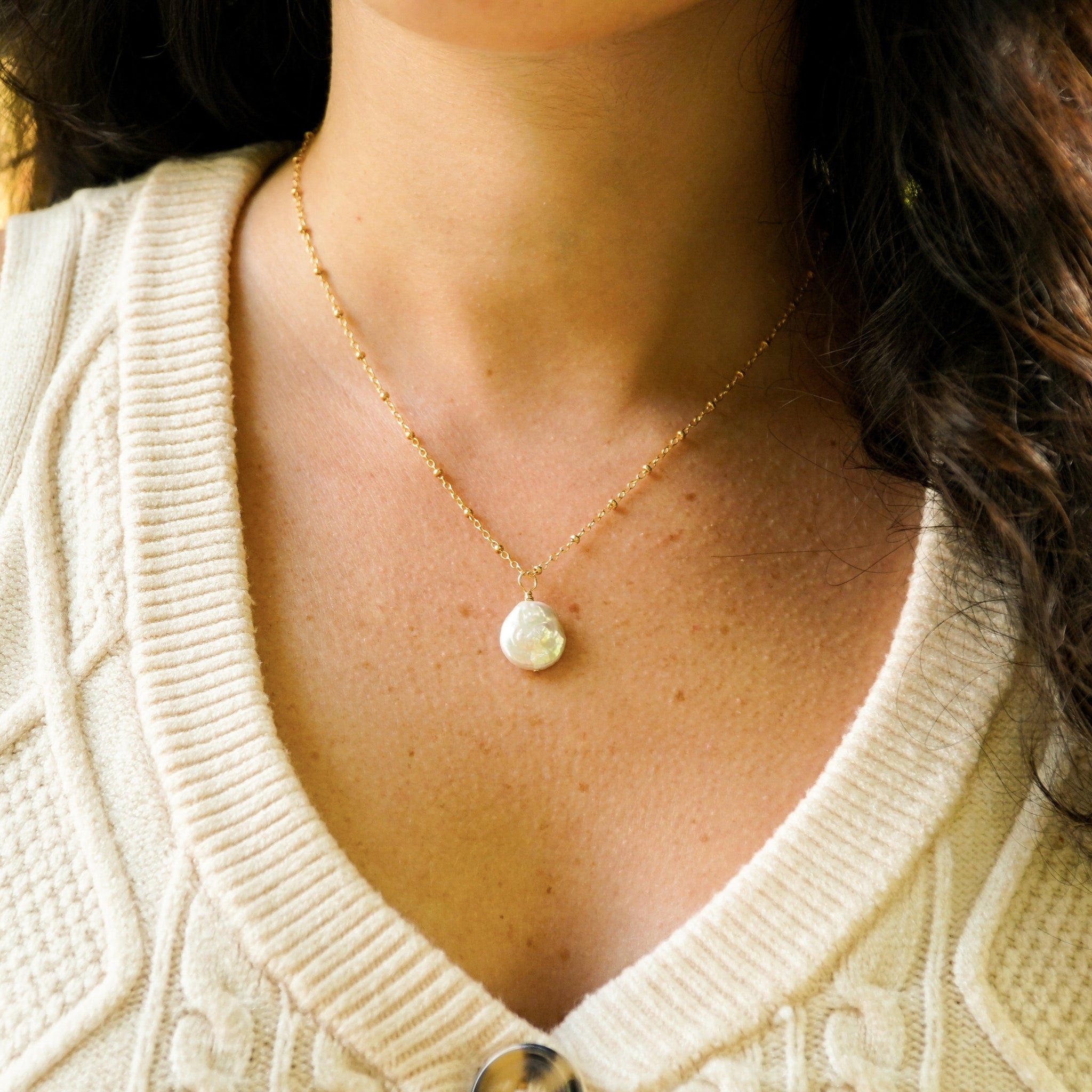 Coin Pearl Necklace – Ethereal Bloom Jewelry